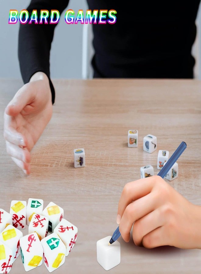 CUNGLIN Blank Dice 16MM Acrylic Dice Write on White Cubes with Smoothed Surface Six-Sided Dice for Classroom Board Games DIY Sticker Counting Teaching Fun Numbers Building Blocks Custom Making (50 PCS) - Image 4